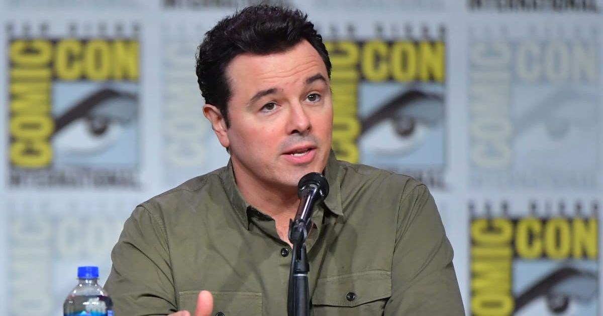 Seth MacFarlane speaks at the "Family Guy" Panel during 2019 Comic-Con International at San Diego Convention Center on July 20, 2019 in San Diego, California.