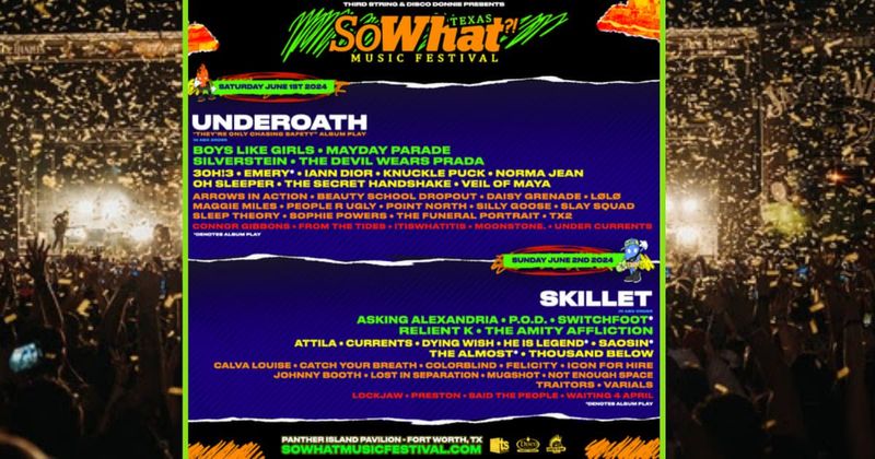 Full list of bands and artists performing at the So What?! music festival in Fort Worth