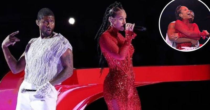 Usher called out for being 'too touchy' with Alicia Keys as they perform at Super Bowl LVIII Halftime