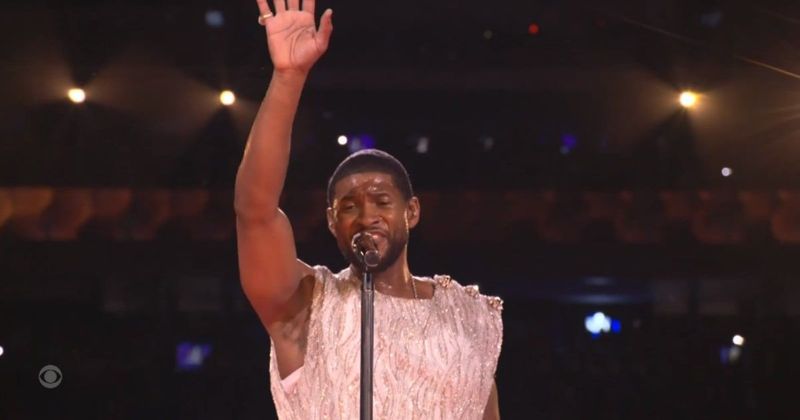 Internet trolls Usher as R&B singer nearly falls on skate during 'sweaty' Super Bowl Halftime performance