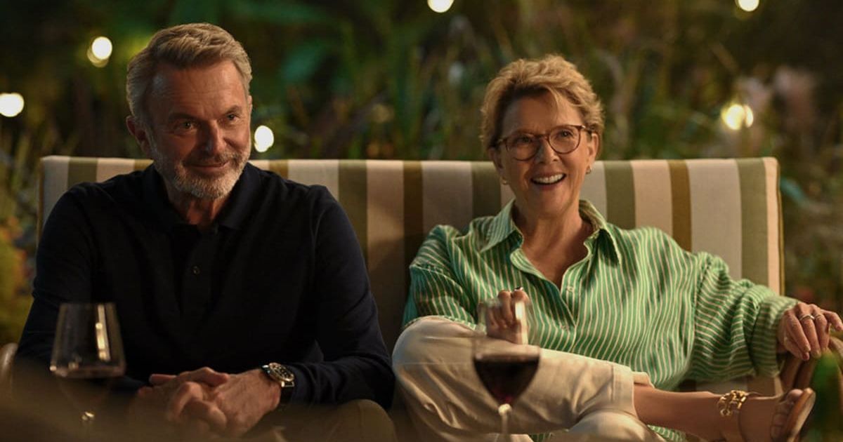 Sam Neill as Stan and Annette Bening as Joy Delaney in a still from 'Apples Never Fall' (@Vince Valitutti/Peacock)