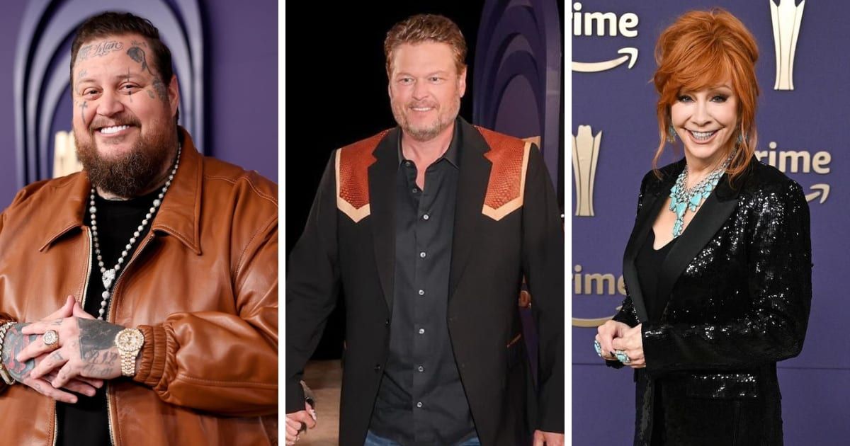 Jelly Roll, Blake Shelton, and Reba McEntire at the 59th ACM Awards 2024 in Texas (Instagram/@acmawards)