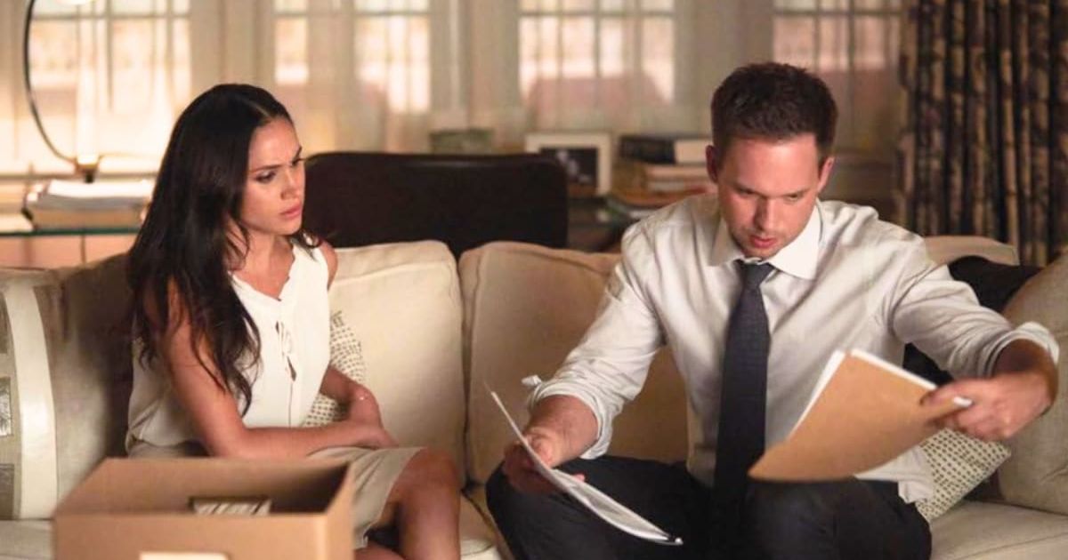 Meghan Markle and Patrick J Adams' starrer 'Suits' is often criticized for its inconsistencies (USA Network/@shanemahdood)