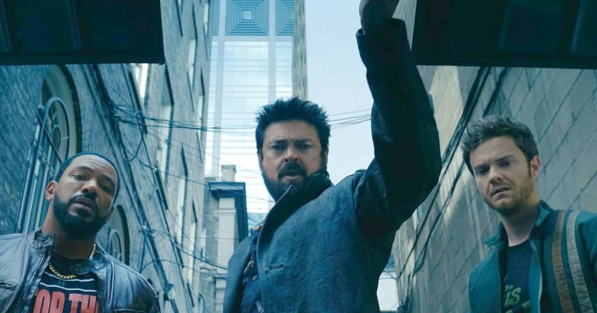 Laz Alonso, Karl Urban, and Jack Quaid in a still from 'The Boys' (@primevideo)