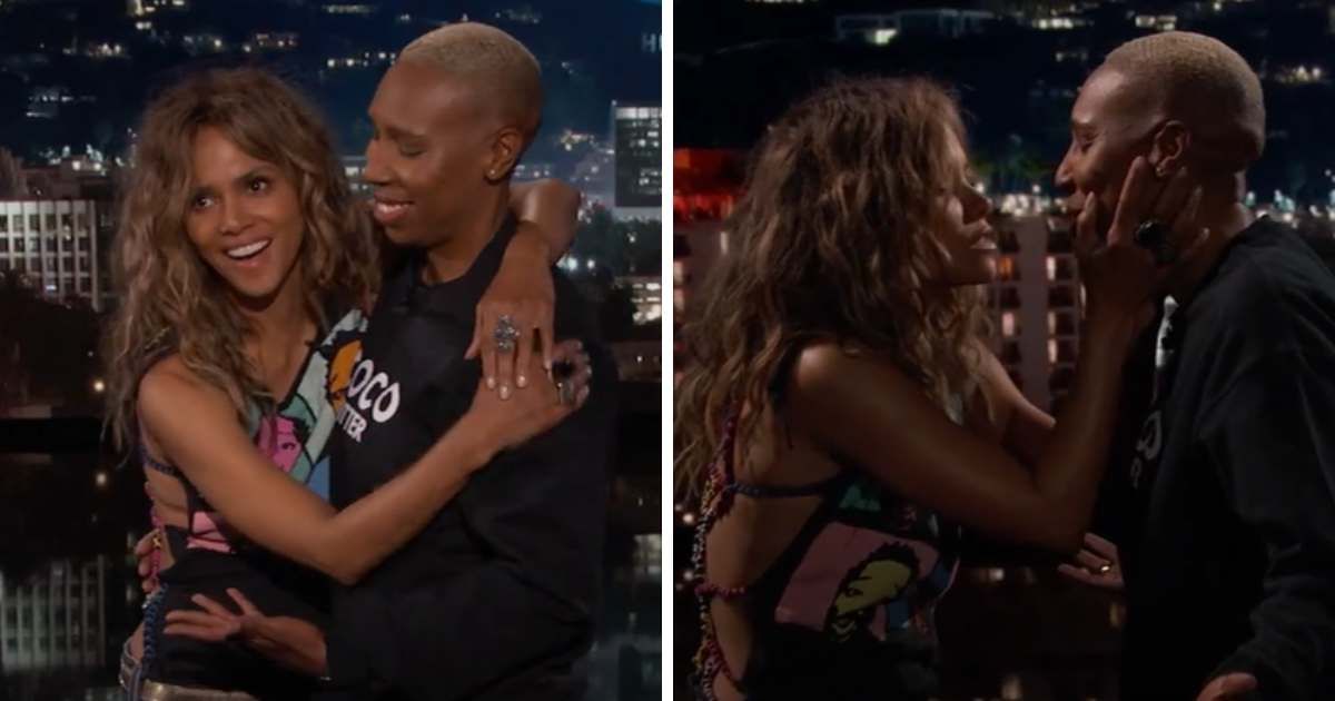 Halle Berry stunned Lena Waithe with a bold kiss no one saw coming on 'Jimmy Kimmel Live'
