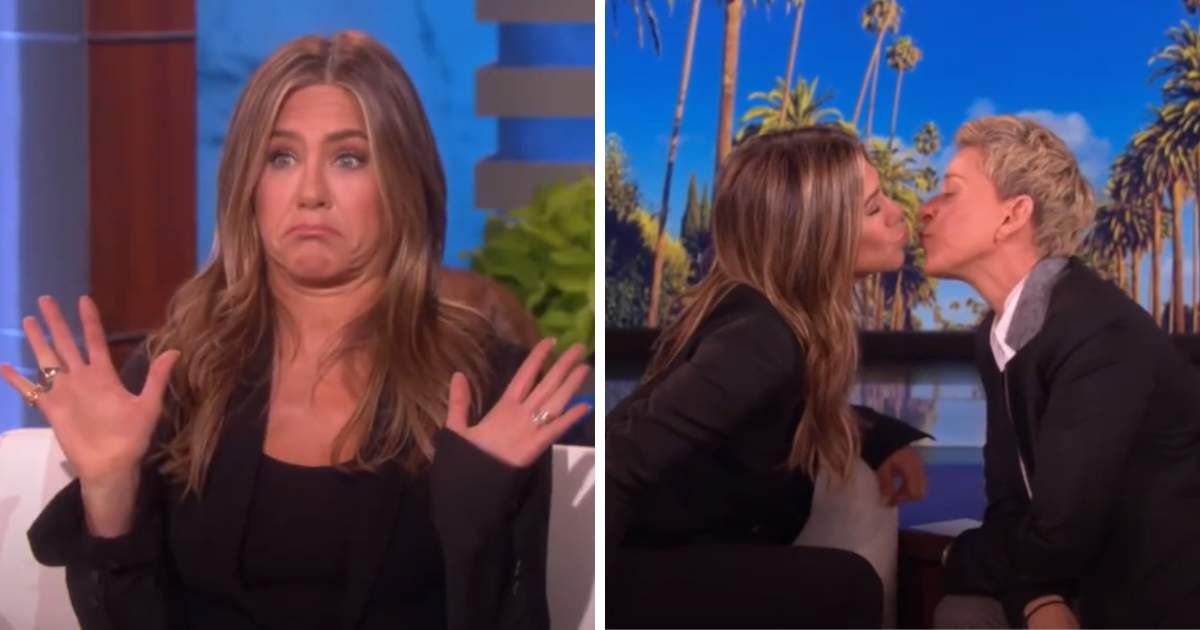 Resurfaced clip shows Jennifer Aniston kissing Ellen DeGeneres on live TV: "You have such soft..."