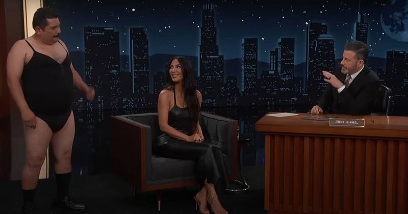Kim Kardashian spots an unlikely SKIMS model on ‘Jimmy Kimmel Live’: "Everything is very tight..."