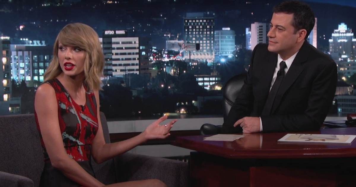 A screenshot of Taylor Swift and Jimmy Kimmel from a 2014 episode of 'Jimmy Kimmel Live'. (Cover Image Source: YouTube | Jimmy Kimmel Live!)