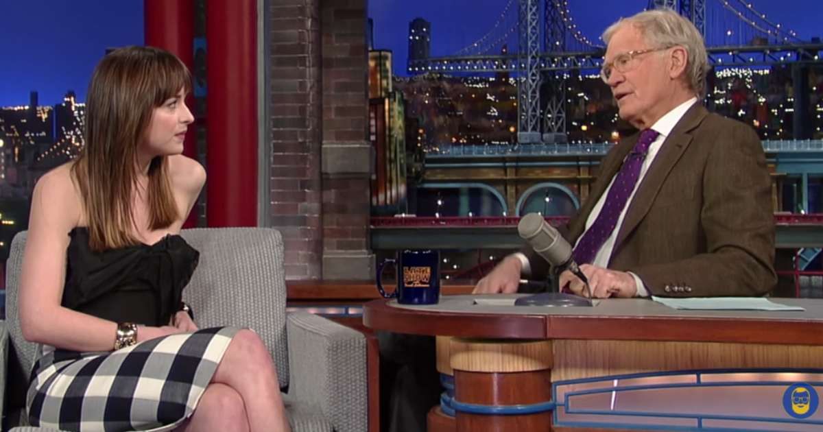 Dakota Johnson's interview with Letterman turned awkward when she asked him 'Are you my dad?'