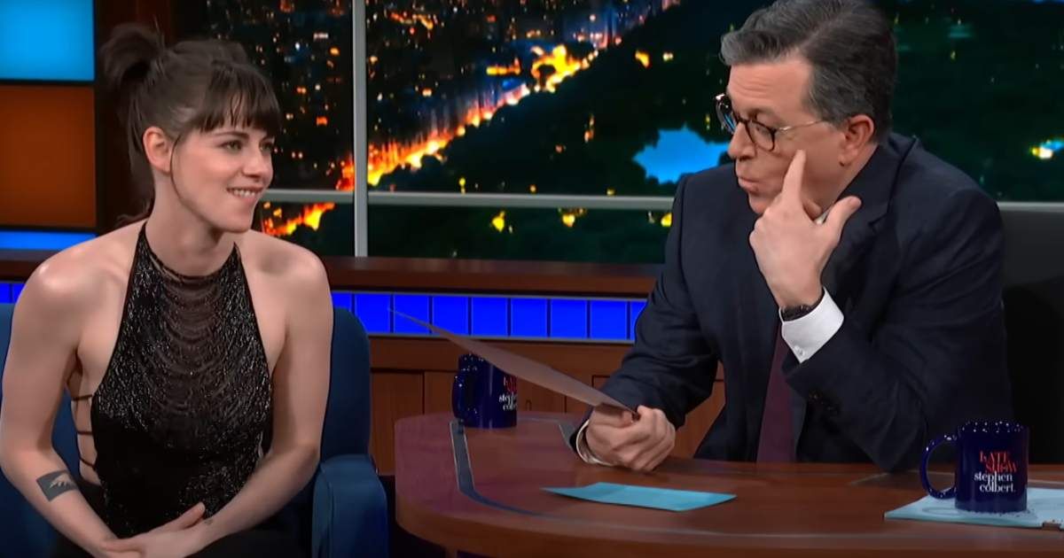 Kristen Stewart's interview with Stephen Colbert had one moment CBS couldn't censor — and fans loved it