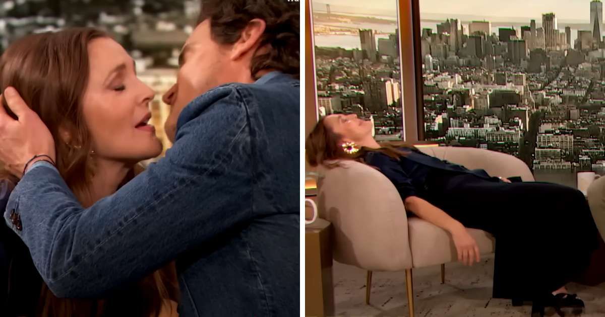 Drew Barrymore kisses Matt Bomer on live TV and instantly 'collapses': “This is the only action...”