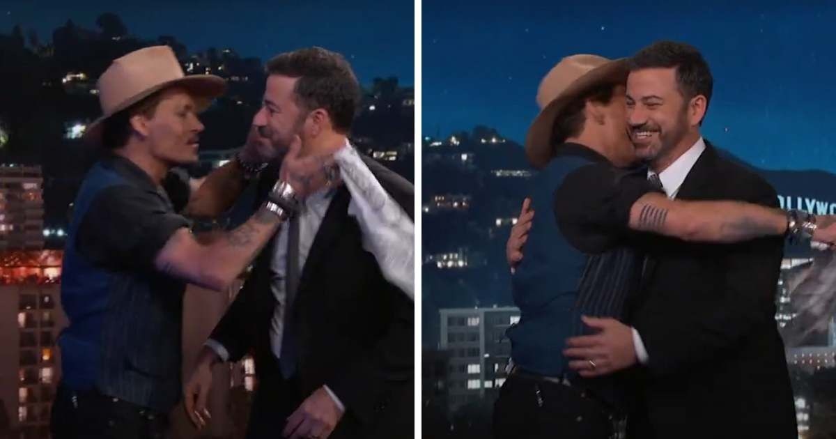 Johnny Depp calls Jimmy Kimmel 'cute' after kissing him thrice on live TV:  "I couldn't help it..."