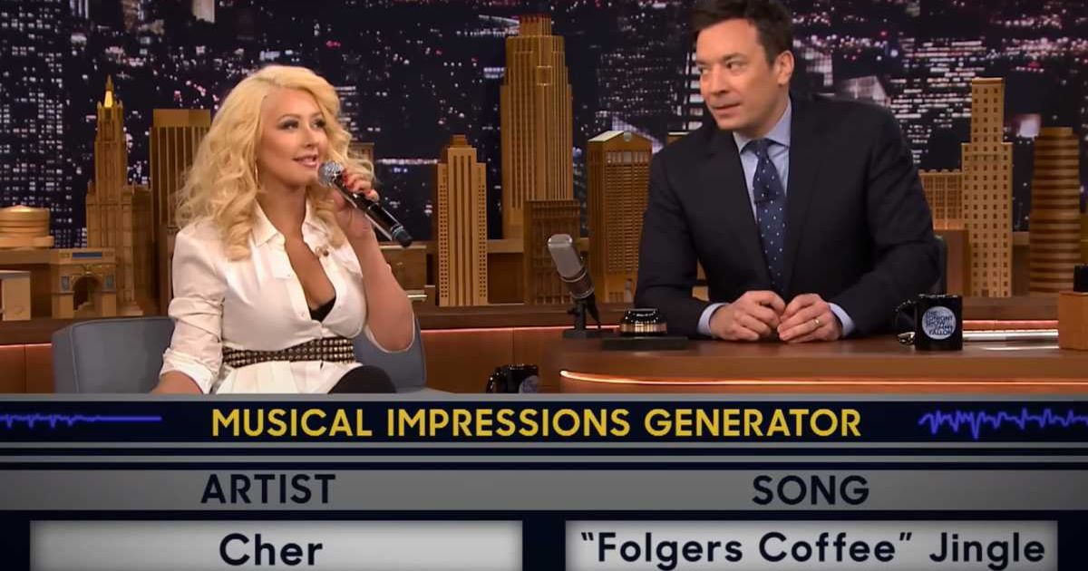 Christina Aguilera does a perfect impression of Cher’s voice — and we totally get Jimmy Fallon's reaction
