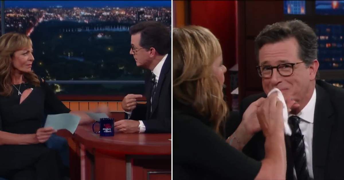 Allison Janney had the perfect excuse to make out with Stephen Colbert — and we ain't complaining