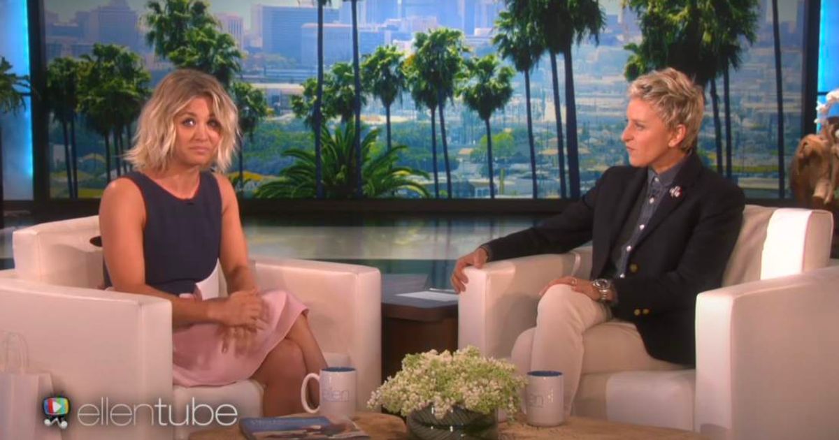 Kaley Cuoco couldn’t stop blushing after Ellen exposed her workout habit on TV: "This is so..."