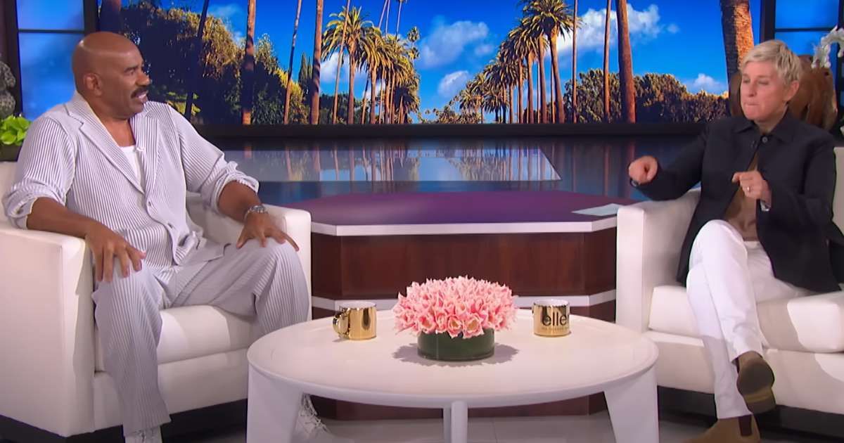 Steve Harvey looked horrified when Ellen surprised him with an unexpected photo of his daughter