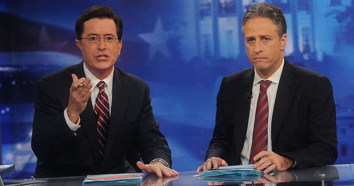 Jon Stewart couldn't make eye contact with Stephen Colbert during his emotional final episode