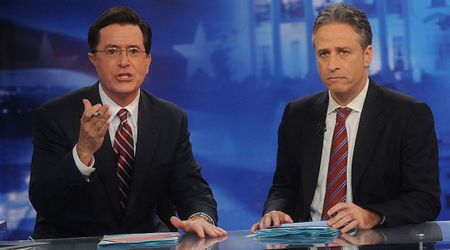 Jon Stewart couldn't make eye contact with Stephen Colbert during his emotional final episode