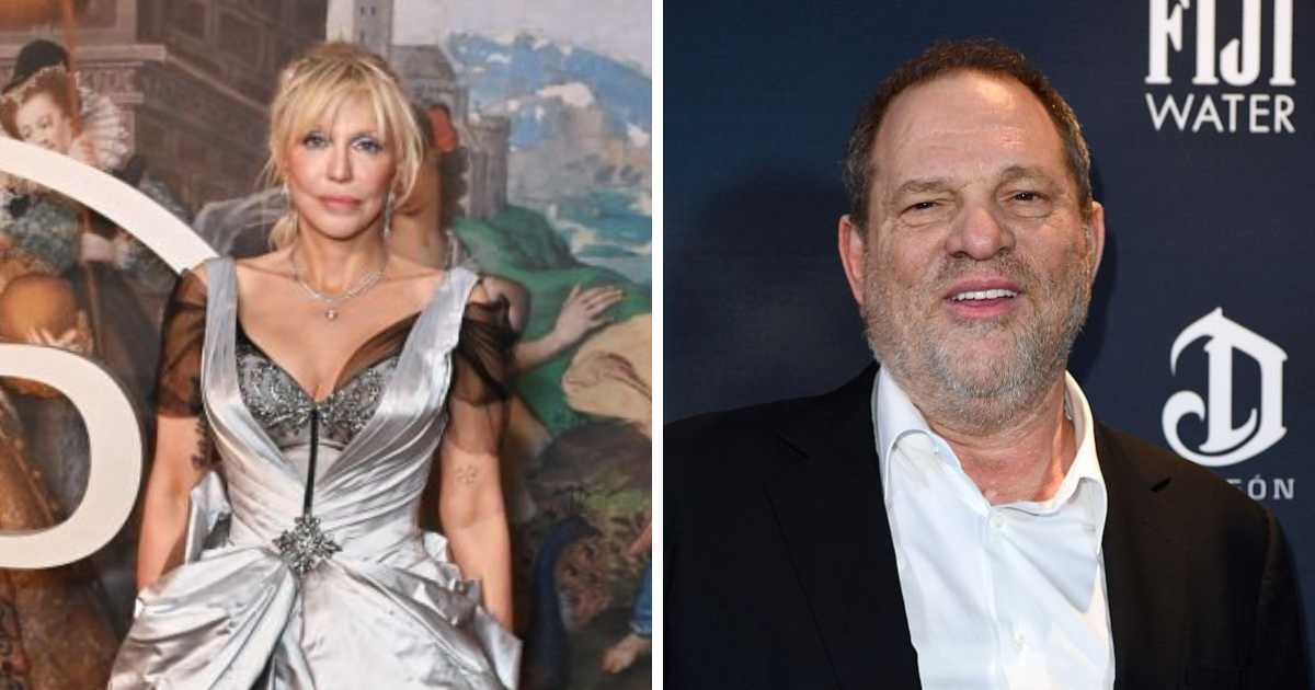 (L) Courtney Love attends The National Portrait Gallery's Portrait Gala, (R) Harvey Weinstein attends The Weinstein Company's Academy Awards Nominees Dinner (Image Source: Getty Images | (L) Photo by Dave Benett, (R) Photo by Jeff Vespa)