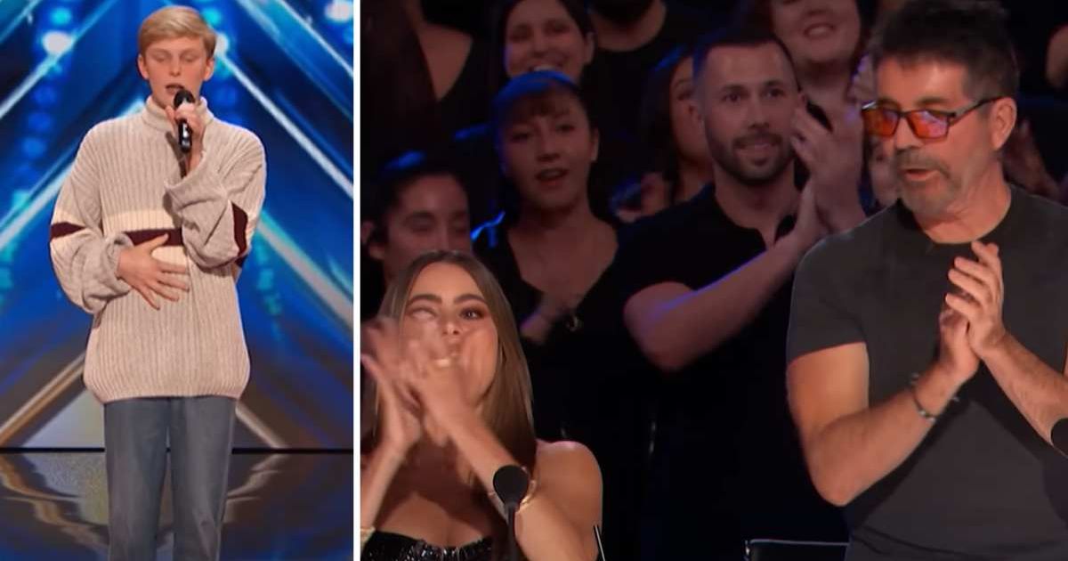 Nervous 14-year-old 'AGT' singer had the judges staring in disbelief when he hit the first note