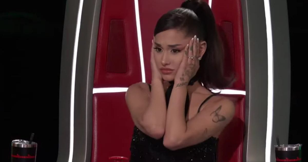 Ariana Grande in a screenshot from 'The Voice' (Cover Image Source: YouTube |  Archie Bright)