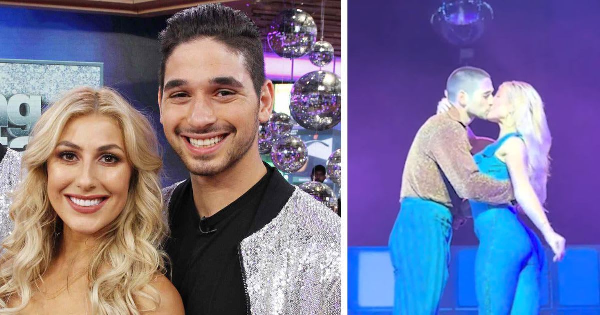 After months of whispers, a 'DWTS' couple makes it official with a kiss during live tour