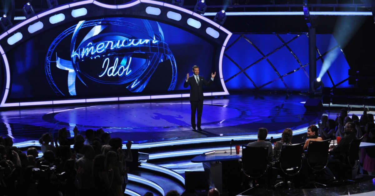 Host Ryan Seacrest live on the American Idol Season 8 Top 7 Elimination Show on April 22, 2009 in Los Angeles, California. (Cover Image Source: Getty Images/ Photo by M Becker) 