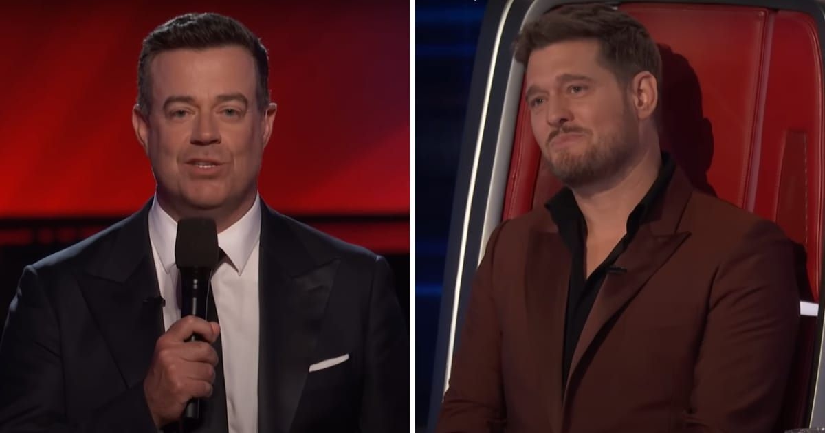 Michael Bublé couldn't stop staring at Carson Daly's lips during ‘Voice’ finale, and we finally know why