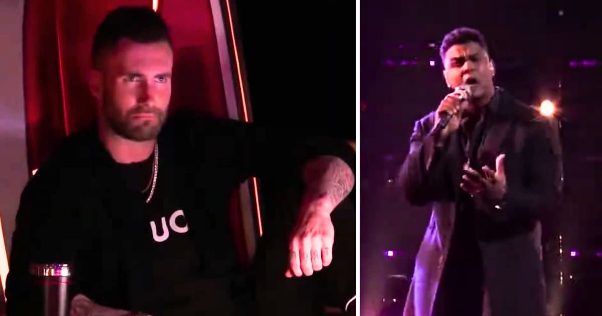 (L) Adam Levine and (R) DeAndre Nico in screenshots from 'The Voice' (Cover Image Source: YouTube | The Voice Reupload)