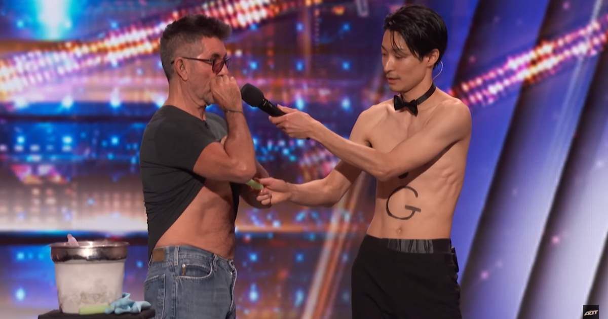 Simon Cowell takes his shirt off for the most bizarre but entertaining harmonica stunt ‘AGT’ has ever seen