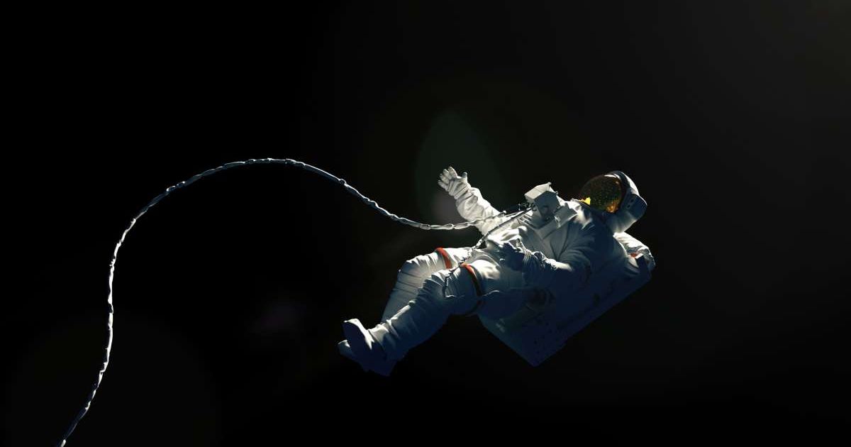 Astronaut on a black background levitating in an outer space. - stock photo
Getty Images | photo by Ignatiev
