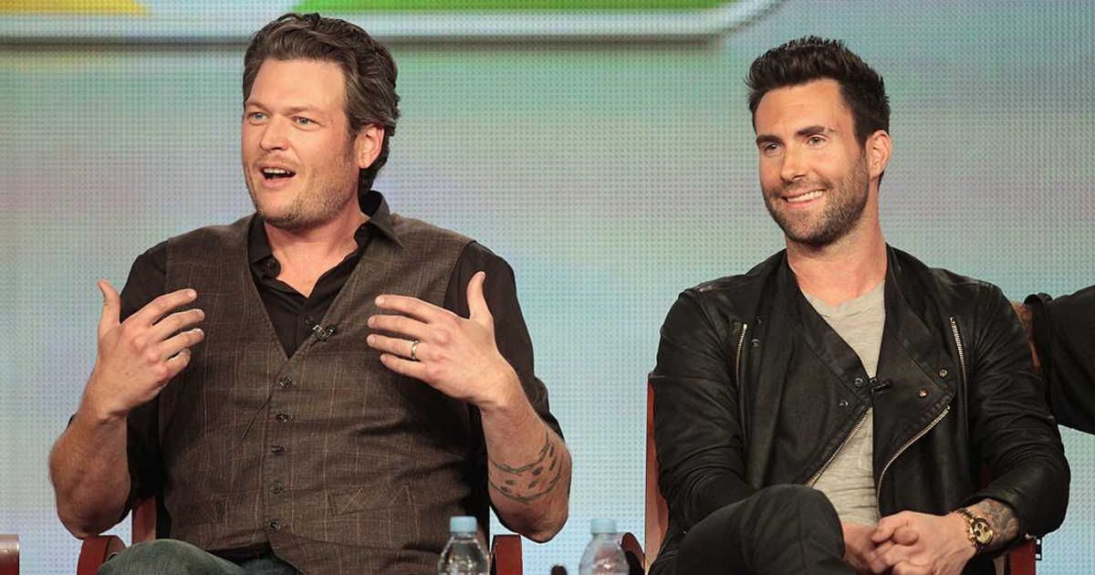 Blake Shelton and Adam Levine at 'The Voice' panel at The Langham Huntington Hotel and Spa in Pasadena, California. (Cover Image Source: Getty Images | Photo by Frederick M. Brown)