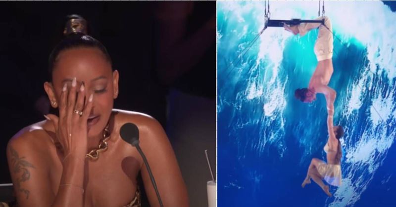 Mel B closes her eyes as ‘AGT’ couple flip and swing from high platform in ‘scary but sexy’ aerial act