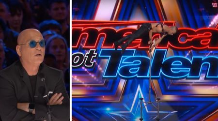 ‘AGT’ judges scream as acrobat balances on wobbly metal tower with knives inches from his head in wild act