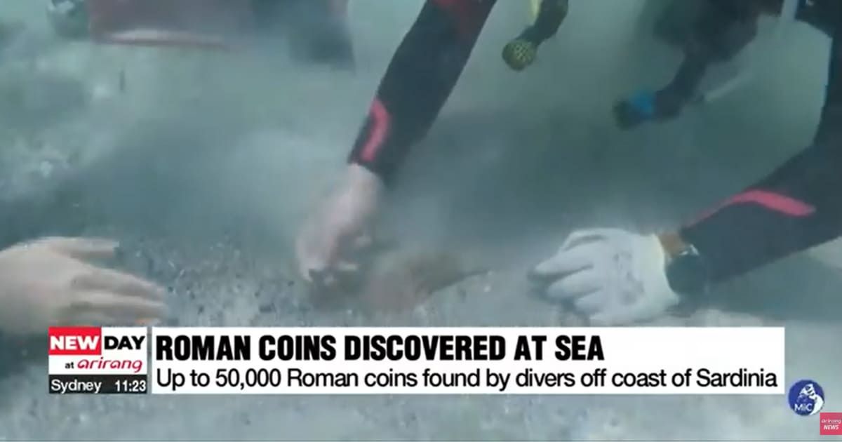 Divers find coins while under the sea. (Cover Image Source: YouTube | Arirang News)