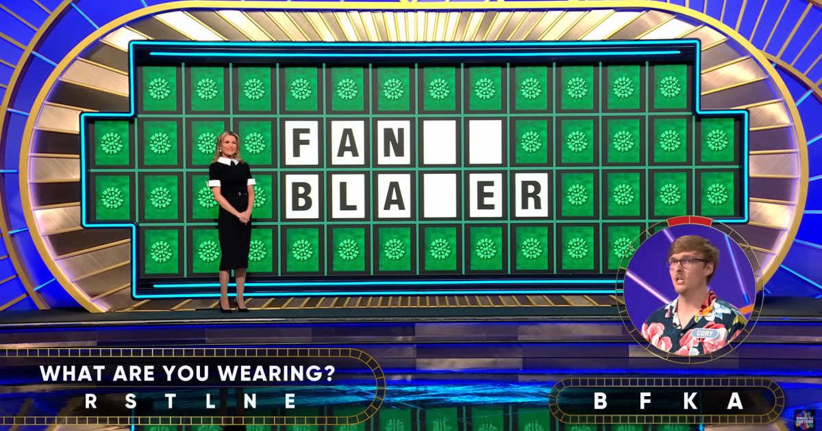 Screenshot of 'Wheel of Fortune' contestant Cory Earp attempting to solve the Bonus Round puzzle (Cover image source: YouTube | Wheel Of Fortune)