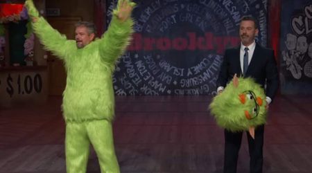 Matt Damon crashes 'Jimmy Kimmel Live!' in a monster costume — keeping their 20-year-long 'feud' alive