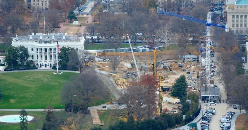 New pics show East Wing reduced to rubble next to White House as Trump announces bigger ballroom 