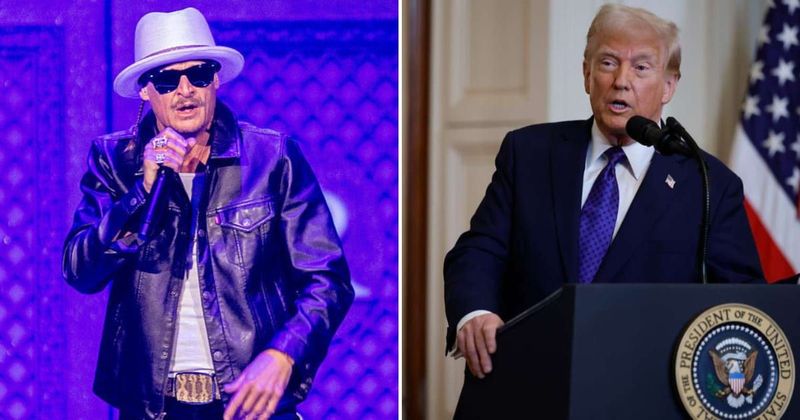 Kid Rock called out over dress code breach during golf day with Trump