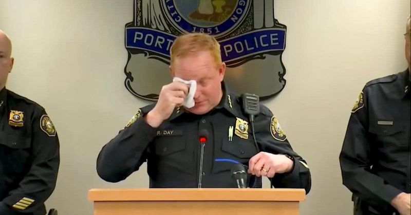 Portland Police Chief Bob Day cries while revealing suspected Tren de Aragua links in CBP incident