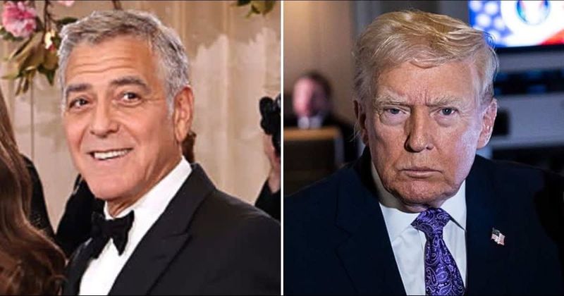 George Clooney greets Golden Globes crowd in French weeks after Trump mocked him