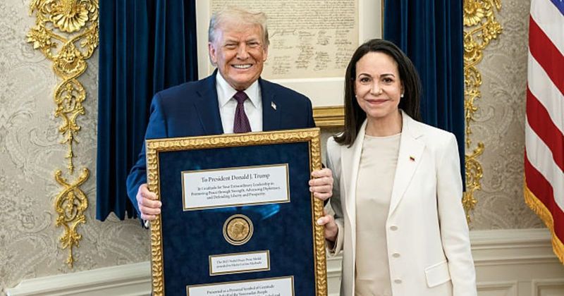  Maria Machado's gift of Nobel medal to Trump slammed: 'As worthless as FIFA’s Peace Prize'