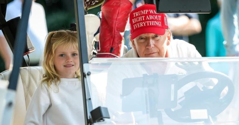 Lara Trump shares adorable snaps of POTUS and granddaughter Carolina in golf cart