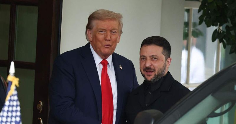 Trump says 'war has to end' following meeting with Volodymyr Zelenskyy in Davos