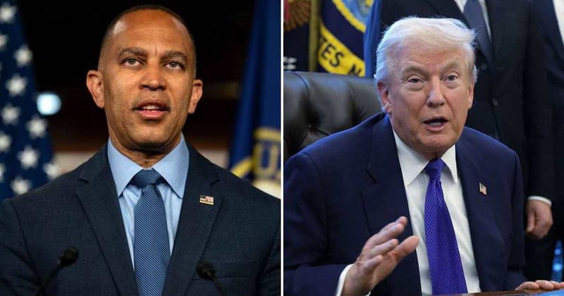 Hakeem Jeffries blasts 'unhinged' Trump over AI video of Obamas as apes