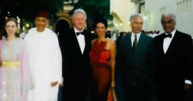 Fact Check: Is image claiming to show the Clintons with Epstein, Maxwell, and others real?