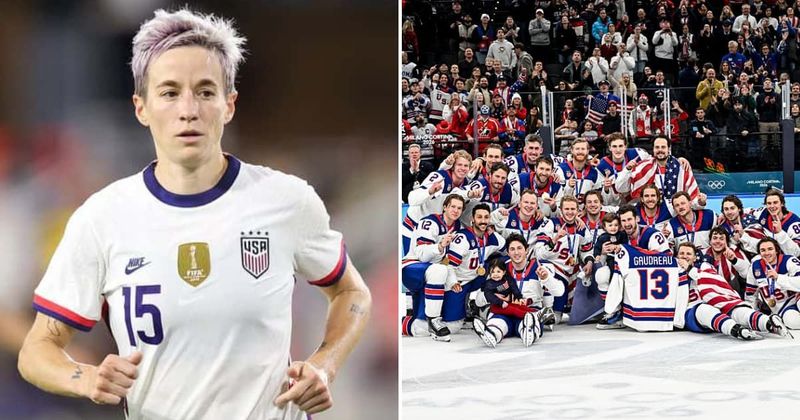 ‘You look like a clown’: Rapinoe says US men’s hockey team let Trump steal their Olympic win