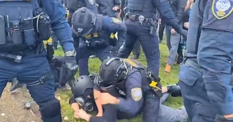 Video shows masked agitators fighting with federal officers after ‘No Kings’ protests in Portland