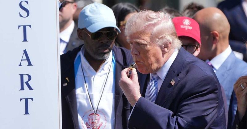 Trump turns into coach as children take part in Easter Egg Roll: 'Is everybody focused?'