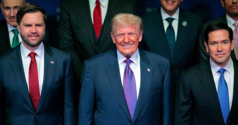 Trump shares AI image of himself, JD Vance and Marco Rubio floating in Lincoln Memorial Pool